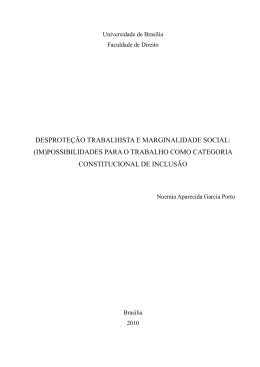 desprote&ccedil;&atilde;o trabalhista e marginalidade social