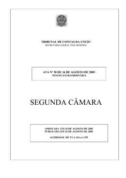 SEGUNDA C&Acirc;MARA - Tribunal de Contas da Uni&atilde;o