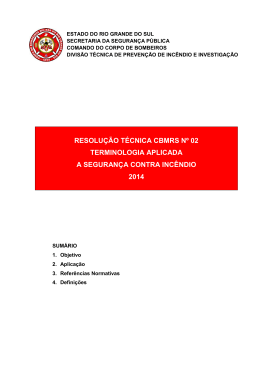 resolu&ccedil;&atilde;o t&eacute;cnica cbmrs n&ordm; 02 terminologia aplicada a