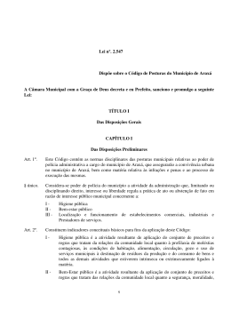 Lei n&ordm;. 2.547 Disp&otilde;e sobre o C&oacute;digo de Posturas do