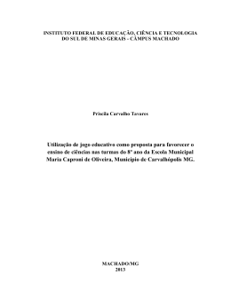 Utiliza&ccedil;&atilde;o de jogo educativo como proposta para