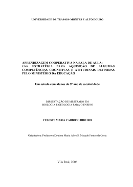 aprendizagem cooperativa na sala de aula: estrat&eacute;gia