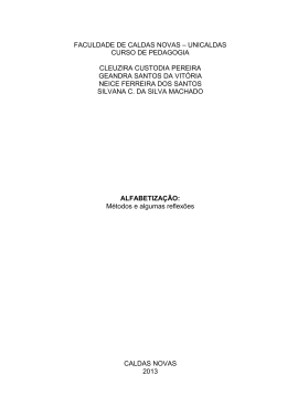 ALFABETIZA&Ccedil;&Atilde;O: M&eacute;todos e algumas reflex&otilde;es