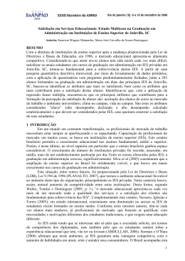 DOMINGUES, Maria Jos&eacute; C. de S. . Satisfa&ccedil;&atilde;o em Servi&ccedil;os