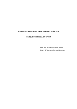 ROTEIRO DE ATIVIDADES PARA O ENSINO DE &Oacute;PTICA EDITOR