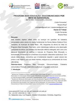 PROGRAMA MAIS EDUCA&Ccedil;&Atilde;O: EDUCOMUNICANDO POR MEIO