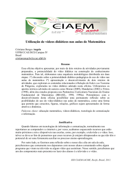 Utiliza&ccedil;&atilde;o de v&iacute;deos did&aacute;ticos nas aulas de Matem&aacute;tica