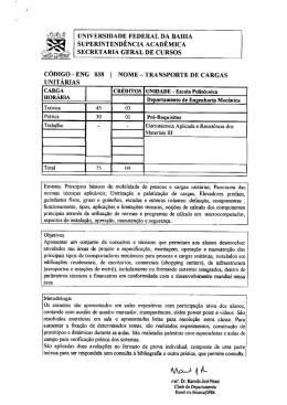 ENG038 - Transporte de Cargas - Optativa