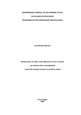 Adolescentes no p&aacute;tio, outra maneira de viver a escola: um estudo