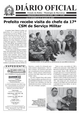 Di&aacute;rio Oficial &ndash; Edi&ccedil;&atilde;o 820 - Prefeitura de Barreiras