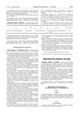 9845 MINIST&Eacute;RIOS DAS FINAN&Ccedil;AS E DA SA&Uacute;DE