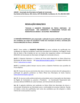 GABARITO PRELIMINAR DA PROVA DE QUALIFICA&Ccedil;&Atilde;O
