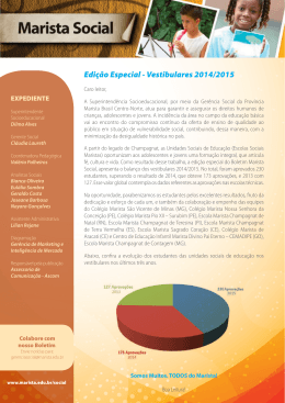 Edi&ccedil;&atilde;o Especial - Vestibulares 2014/2015 - Marista Centro