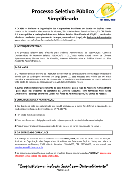 Processo Seletivo P&uacute;blico Simplificado