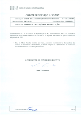 Passagem à situação de aposentação