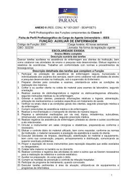 FUN&Ccedil;&Atilde;O: AUXILIAR DE ENFERMAGEM - DRH