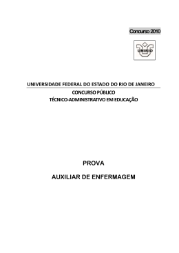 prova AUXILIAR DE ENFERMAGEM