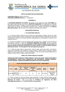 Edital do Concurso P&uacute;blico - N&ordm;001/2015