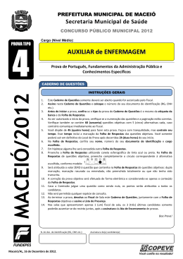 Prova - Auxiliar De Enfermagem