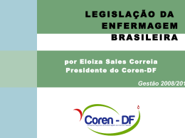 legisla&ccedil;&atilde;o da enfermagem brasileira