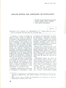 AN&Aacute;LISE CR&Iacute;TICA DAS ANOTA&Ccedil;&Otilde;ES DE ENFERMAGEM