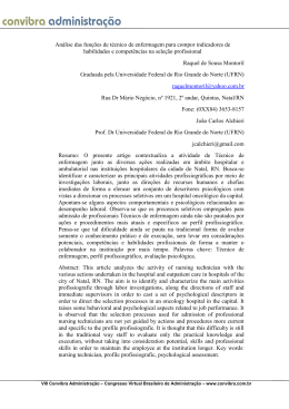 An&aacute;lise das fun&ccedil;&otilde;es de t&eacute;cnico de enfermagem para