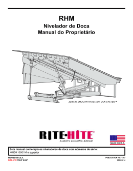 Nivelador de Doca Manual do Propriet&aacute;rio