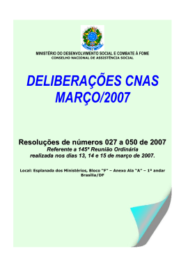 CNAS - Conselho Nacional de Assit&ecirc;ncia Social | CNAS &ndash; Conselho