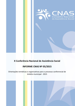Informe Cnas 5 2015 - MINIST&Eacute;RIO DO Desenvolvimento Social e