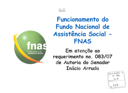 Funcionamento do Fundo Nacional de Assistencia Social FNAS