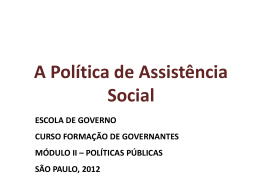 Aula 18 - 1-10 - A política de assistencia social