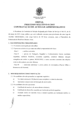 edital prqcesso seletivo 01/2015 contrataçao de auxiliar administrativo