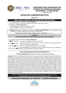 Caderno de Prova Auxiliar Administrativo - CRQ-MG