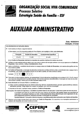 Prova - Auxiliar Administrativo