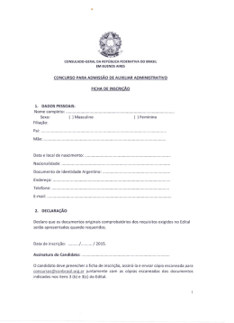 concurso para admissão de auxiliar administrativo - Consulado