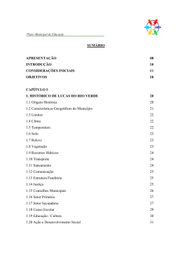 Plano Municipal de Educa&ccedil;&atilde;o - C&acirc;mara de Lucas do Rio Verde
