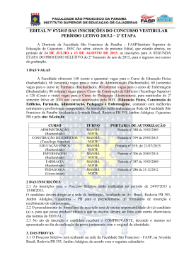 edital nº 07/2015 das inscrições do concurso vestibular período