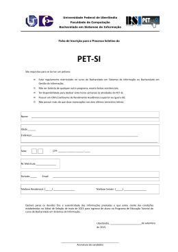 Ficha de Inscrição 2015-3 - PET-SI UFU