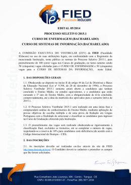 EDITAL 05/2014 PROCESSO SELETIVO 2015.1 CURSO DE