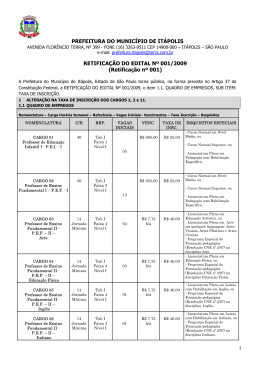Retifica&ccedil;&atilde;o n&ordm; 001