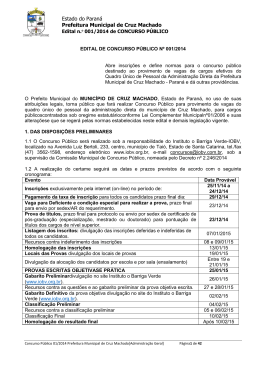 Estado do Paran&aacute; Prefeitura Municipal de Cruz Machado