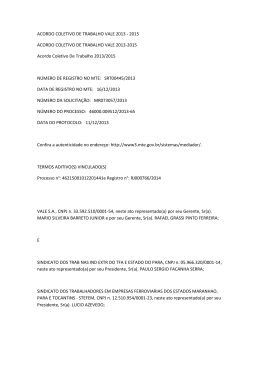 ACORDO COLETIVO DE TRABALHO VALE 2013