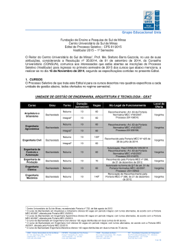 Grupo Educacional Unis - Vestibular Unis 2015
