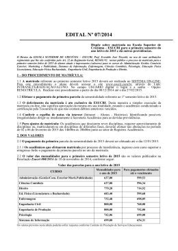 EDITAL N&ordm; 007/2002 - Faculdades ESUCRI