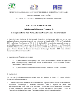EDITAL PROGRAD N&ordm; 23/2015: Sele&ccedil;&atilde;o para Bolsistas do