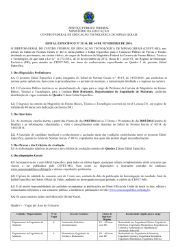 Edital de Concurso EBTT &ndash; Departamento de Engenharia de Materiais