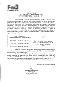 EDITAL N° O9/12 SOCIEDADE EDUCACIONAL IDEAL