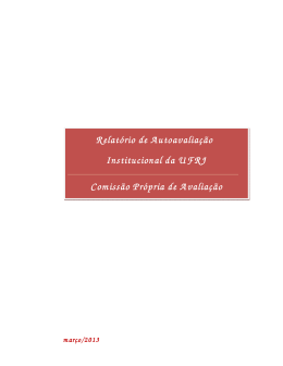 Relatório de Autoavaliação Institucional da UFRJ Institucional da