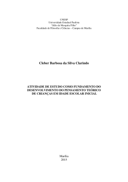 Cleber Barbosa da Silva Clarindo - Faculdade de Filosofia e Ci&ecirc;ncias