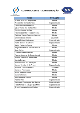 CORPO DOCENTE &ndash; ADMINISTRA&Ccedil;&Atilde;O